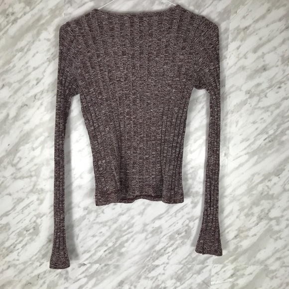 Hollister Marled Knit Sweater Cropped Red White S - Picture 3 of 6